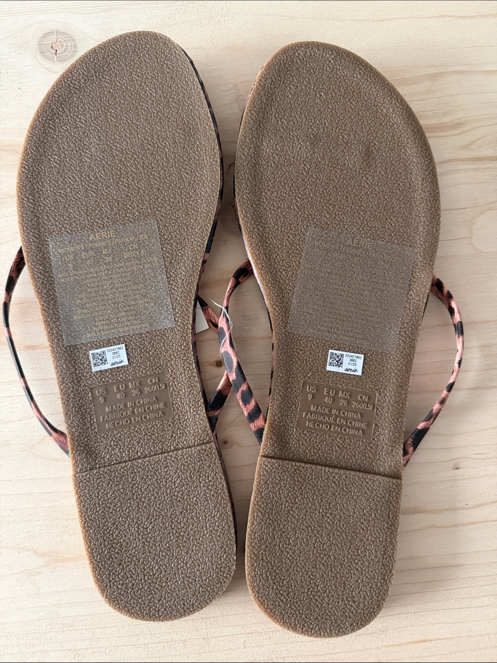 aerie Leopard Print Flip Flop Sandals - Pink/Black - Picture 3 of 3